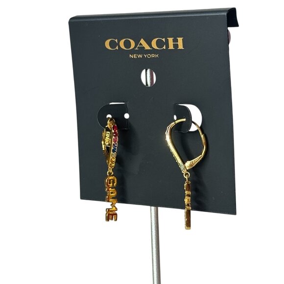 Coach Pac Man Earrings Game Over Drop Multi Color - Picture 7 of 9